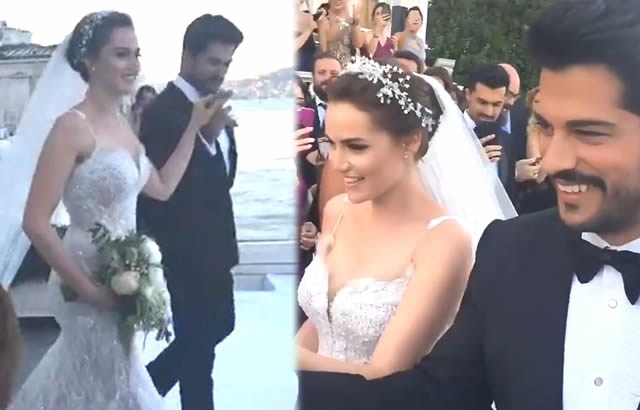 Burak Özçivit ve Fahriye Evcen'in düğününden ilk kareler