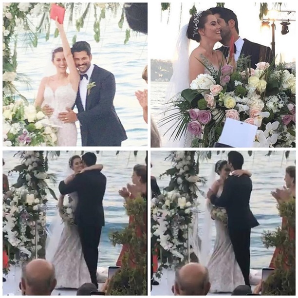 Burak Özçivit ve Fahriye Evcen'in düğününden ilk kareler 