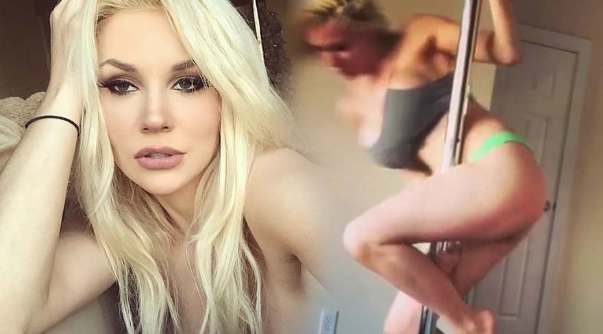 Courtney’nin tangalı direk performansı