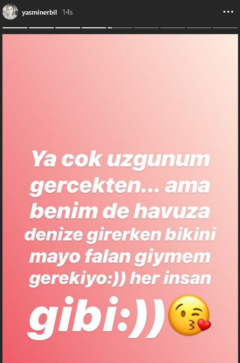 Yasmin Erbil’den bikini yanıtı: Çok üzgünüm gerçekten…