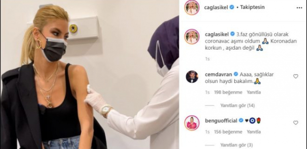 Çağla Şıkel corona aşısı oldu