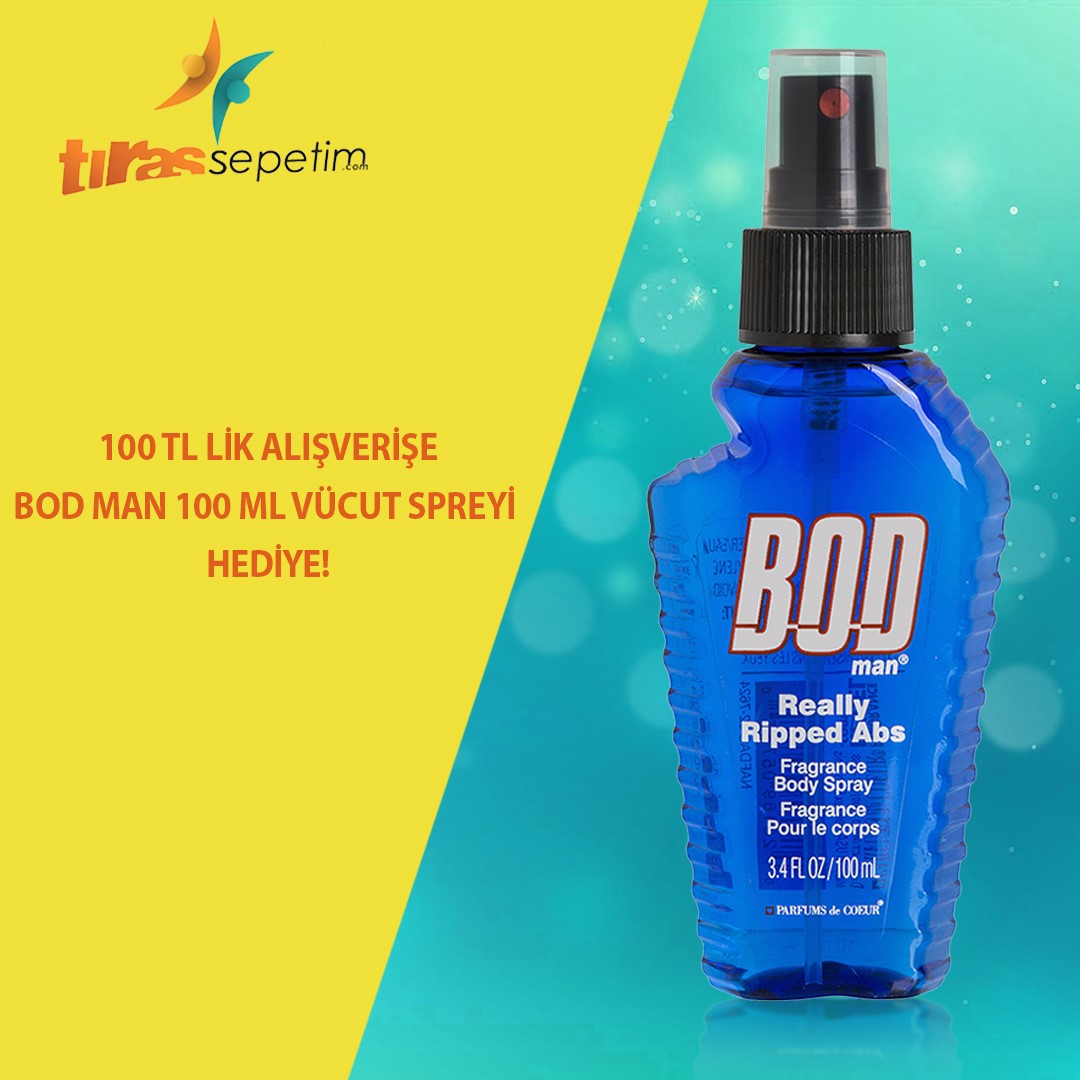 100tl alişverişe Bodman Really Ripped Abs Vücut Spreyi 100ML bedava