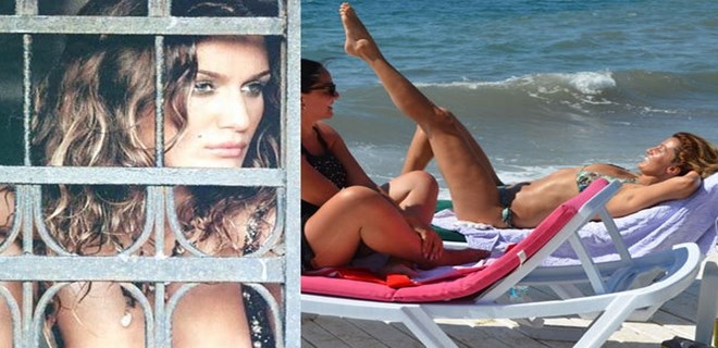 Tuğba Özay'dan Bodrum'da şezlong yogası
