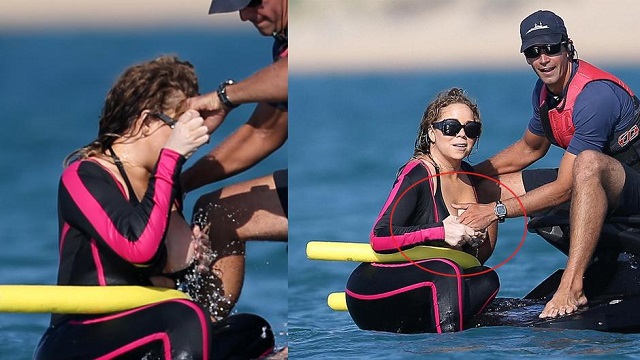 Mariah'ın bikinisi kayınca...
